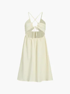 Online Backless Criss Cross Split Midi Dress Casual Dresses|Vacation Dresses