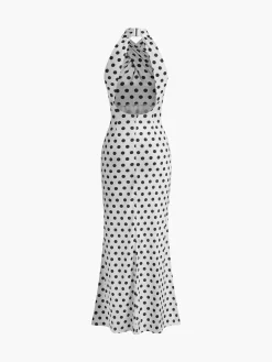Hot Backless Cross-Over Collar Slim Fit Long Dress White Dresses|Casual Dresses