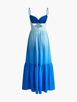 Sale Backless Cutout Cami Long Dress Cocktail & Party Dresses|Vacation Dresses
