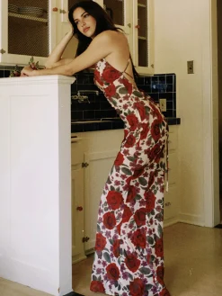 Best Backless Floral Long Dress Floral Dresses|Cocktail & Party Dresses