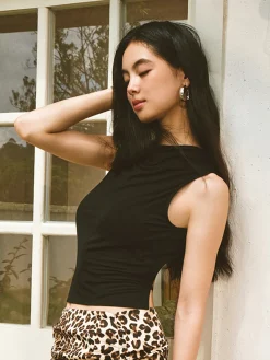 Online Backless Golden Button Tank Top Tank Tops & Camis|Tops