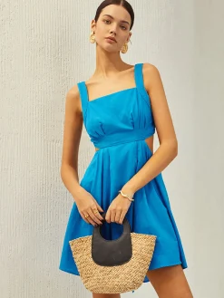 Sale Backless Knotted Ruched Dress Casual Dresses|Vacation Dresses