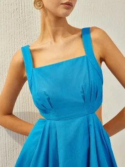 Sale Backless Knotted Ruched Dress Casual Dresses|Vacation Dresses