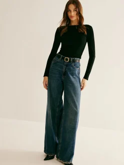 Outlet Backless Long Sleeve Tie T-Shirt T-shirts|Tops