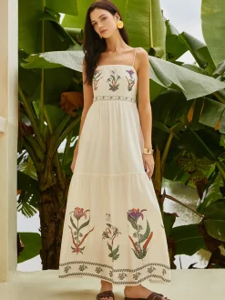 Outlet Backless Pleated Floral Dress Casual Dresses|Floral Dresses