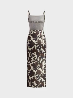 Clearance Backless Print Split Zipper Dress Casual Dresses|Cocktail & Party Dresses