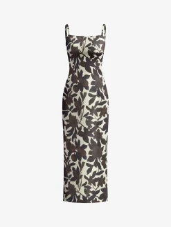 Clearance Backless Print Split Zipper Dress Casual Dresses|Cocktail & Party Dresses