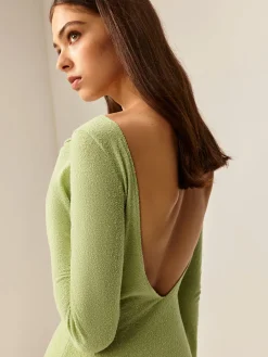Best Backless Ruched Sweater Short Dress Skirts|Knitwear