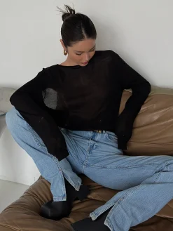Online Backless Sexy Knit T-Shirt T-shirts|Knitwear