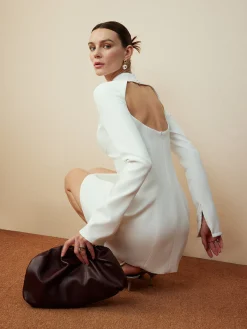 Best Backless Skinny Zipper Dress White Dresses|Casual Dresses