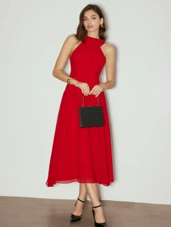 New Backless Sleeveless Chiffon Panel Dress Cocktail & Party Dresses|Vacation Dresses