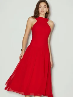 New Backless Sleeveless Chiffon Panel Dress Cocktail & Party Dresses|Vacation Dresses