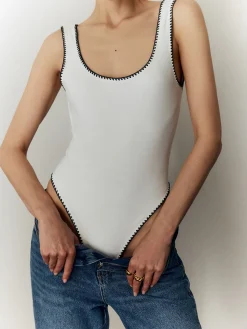 Clearance Backless Slim Low Cut Bodysuit Bodysuits|Bodysuits