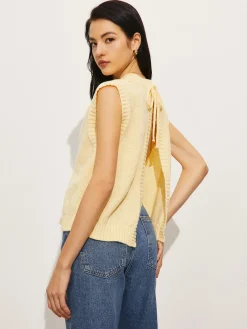 Best Backless Tie-Up Sweater Vest Sweater Vests|Sweaters & Cardigans