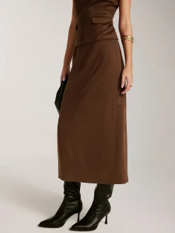 Clearance Back-Split Suede Zipper Skirt Skirts|Matching Sets