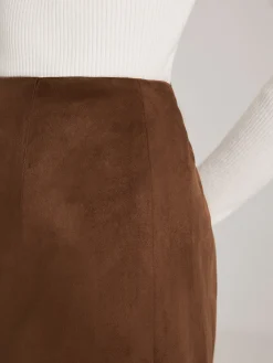 Clearance Back-Split Suede Zipper Skirt Skirts|Matching Sets