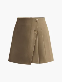 Clearance Back-Zipper Pleated Mini Skirt Skirts|Bottoms
