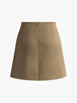 Clearance Back-Zipper Pleated Mini Skirt Skirts|Bottoms