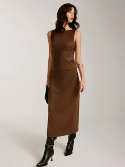 Discount Back-Zipper Suede Tank Blouse Blouses & Shirts|Tank Tops & Camis