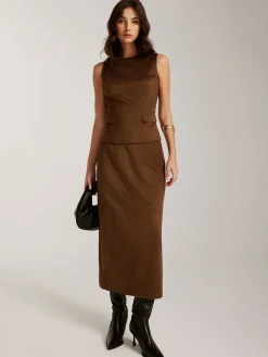 Discount Back-Zipper Suede Tank Blouse Blouses & Shirts|Tank Tops & Camis