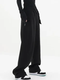 Outlet Baggy Solid Wide Leg Pants Wide Leg|Pants