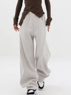 Outlet Baggy Solid Wide Leg Pants Wide Leg|Pants