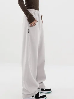 Outlet Baggy Solid Wide Leg Pants Wide Leg|Pants