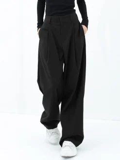 Discount Basic Baggy Wide Leg Dress Pants Wide Leg|Pants