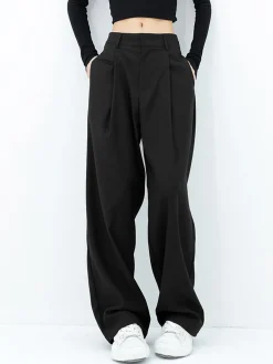 Discount Basic Baggy Wide Leg Dress Pants Wide Leg|Pants