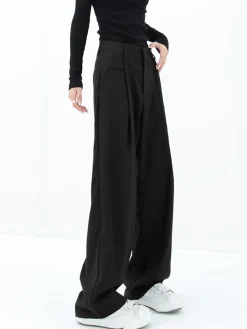 Discount Basic Baggy Wide Leg Dress Pants Wide Leg|Pants