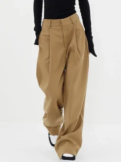Discount Basic Baggy Wide Leg Dress Pants Wide Leg|Pants