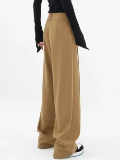Discount Basic Baggy Wide Leg Dress Pants Wide Leg|Pants