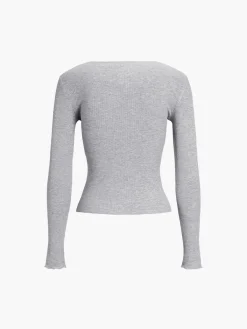 Sale Basic Piping Long Sleeve Top Sweater Tops|T-shirts