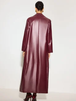 Hot Basic PU Leather Button Jacket Outerwear|Tops