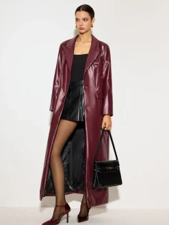 Hot Basic PU Leather Button Jacket Outerwear|Tops