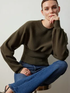 Hot Batwing Sleeve Cinched Sweater Sweater Tops|Sweaters & Cardigans