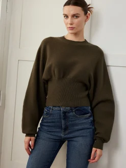 Hot Batwing Sleeve Cinched Sweater Sweater Tops|Sweaters & Cardigans