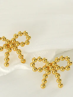Outlet Beaded Bow Earrings Earrings|Accessories
