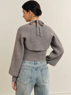 Outlet Bee Sleeve Halter Sweater Co-ords Sweater Tops|Sweaters & Cardigans