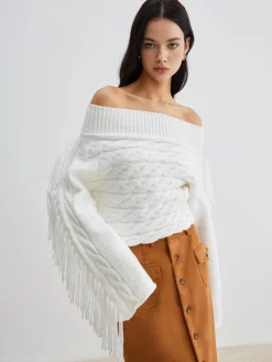 New Beheme Off-Shoulder Tassel Sweater Sweater Tops|Sweaters & Cardigans