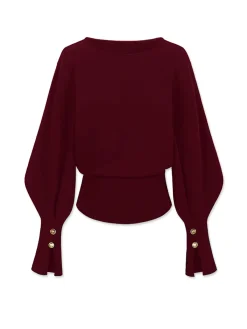 Clearance Bell Sleeve Cinched Sweatshirt Sweatshirts & Hoodies|Tops