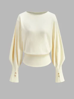 Bell Sleeve Cinched Sweatshirt Sweatshirts & Hoodies|Tops
