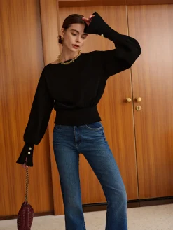 Bell Sleeve Cinched Sweatshirt Sweatshirts & Hoodies|Tops