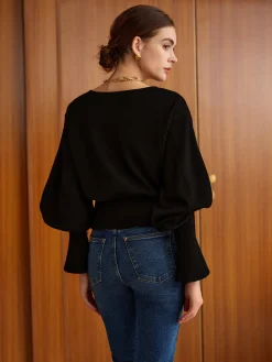 Bell Sleeve Cinched Sweatshirt Sweatshirts & Hoodies|Tops