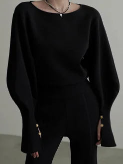 Bell Sleeve Cinched Sweatshirt Sweatshirts & Hoodies|Tops