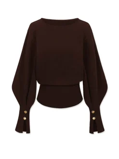 Bell Sleeve Cinched Sweatshirt Sweatshirts & Hoodies|Tops
