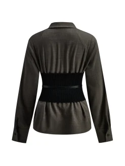 Discount Belted Corset Polo Shirt Corset Tops|Blouses & Shirts
