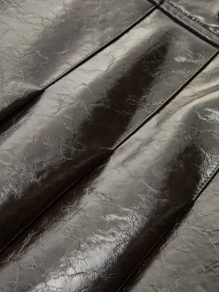 Sale Belted Faux Leather Textured Skirt Skirts|Bottoms