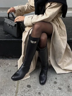 New Belted Knee-High Knight Boots Shoes|Accessories