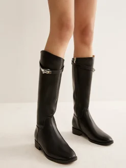 New Belted Knee-High Knight Boots Shoes|Accessories